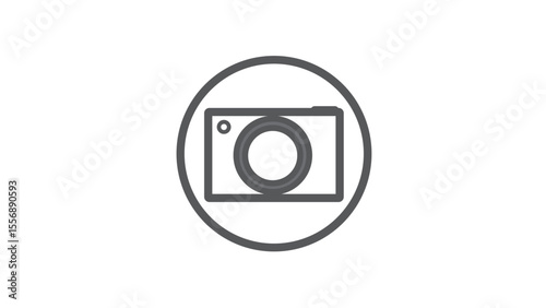 Abstract classic camera icon, representing photography  on white background.