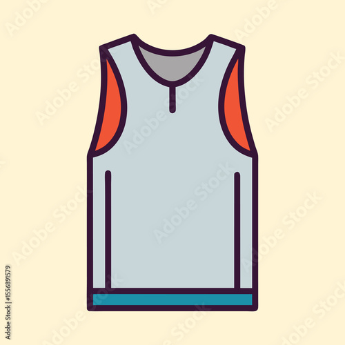Isolated vector image of a casual tank top on a light background