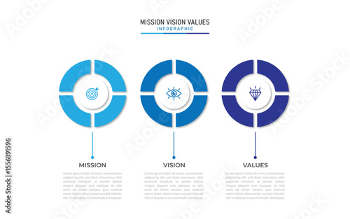 Mission vision values icon design.Organization mission vision values icon design vector EPS 10