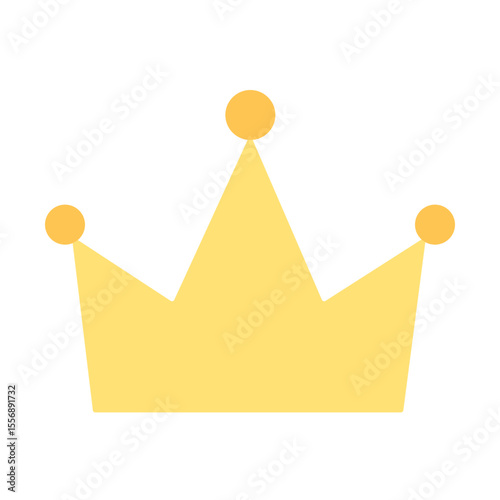 Golden crown icon vector illustration. Princess simple crown icon.