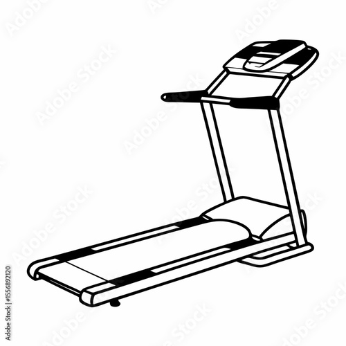 A sleek and modern treadmill, ready for a refreshing workout, perfectly positioned for indoor fitness and active lifestyles. generative AI