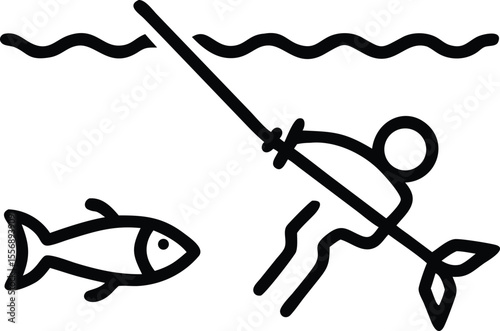 Spear Fishing Underwater Weapon Vector
