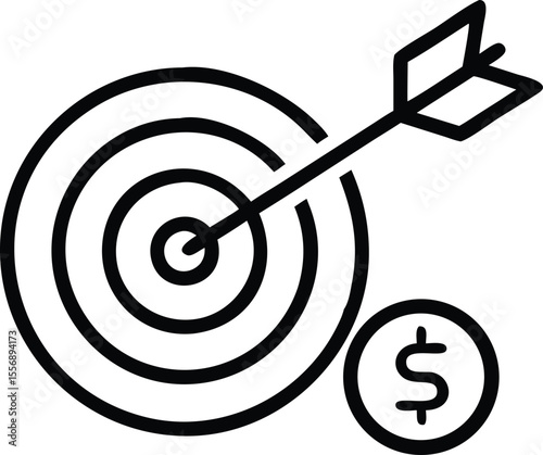 Target Achievement Bullseye And Coin