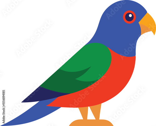 Colorful lorikeet bird perched on branch, vibrant tropical parrot wildlife photography, exotic lorikeet close-up, nature bird photo for backgrounds, tropical wildlife image stock