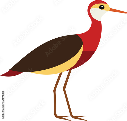 Beautiful jacana bird standing on water lilies, tropical wading bird with long toes, vibrant feathers, nature wildlife photography, exotic water bird in natural habitat close-up