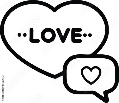 Confession Of Love Message And Heart Bubble