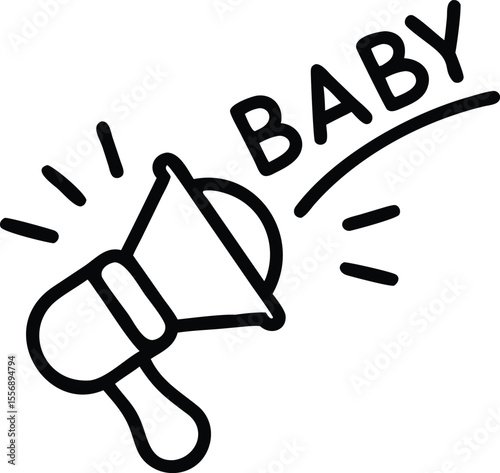 Baby Announcement Rattle And Megaphone