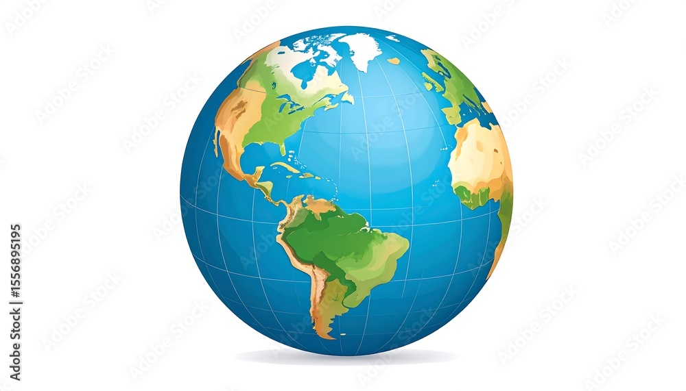 Fototapeta premium Detailed globe illustration