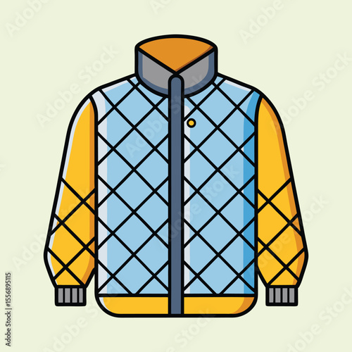 Fashionable Quilted Jacket with Contrasting Sleeves for Stylish Comfort and Warmth