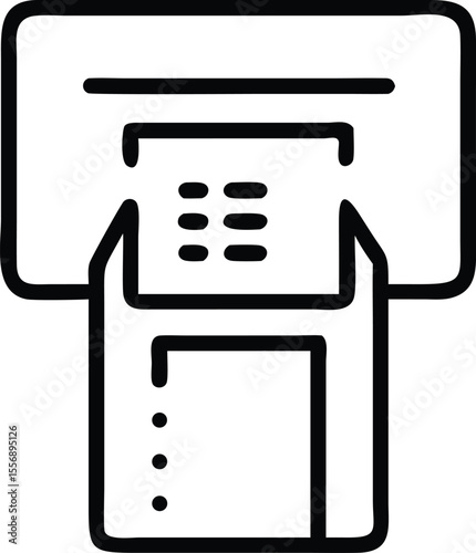 Atm Machine Cash Withdrawal Line Icon