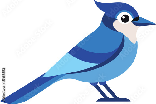 Vibrant Blue Jay Bird Perched on Tree Branch with Natural Feathers and Bright Plumage – Wildlife Photography for Nature, Ornithology, Birdwatching, and Stock Image Collections