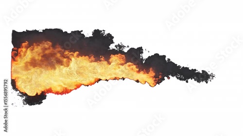 Dragon Breath Fire Blast on Transparent Background

Powerful cone-shaped fire blast with dark smoke trail erupting forward, simulating a dragon's breath.

