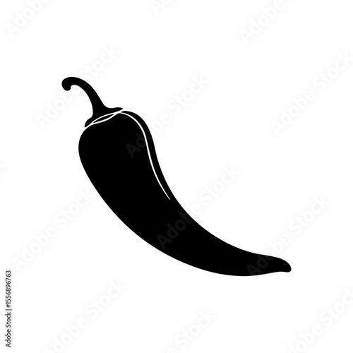 Chili silhouette icon vector flat design on white background