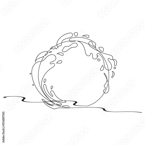Continuous line drawing of drop. Water drops line icon. One line drawing background. Vector illustration. Water drop Continuous line icon