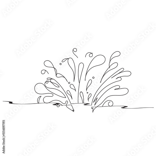 Continuous line drawing of drop. Water drops line icon. One line drawing background. Vector illustration. Water drop Continuous line icon