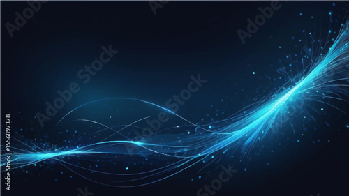 Glowing abstract blue background with stars and dynamic light effects