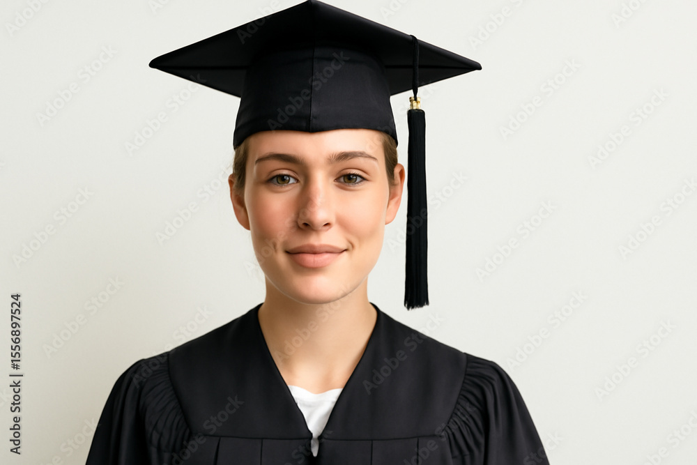 Portrait of smiling expression in graduation attire Portrait of smiling expression in graduation attire