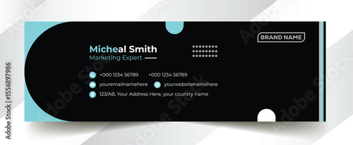 Professional email signature layout design template. Minimalist email signature template design or email footer and personal social media cover for your design. 