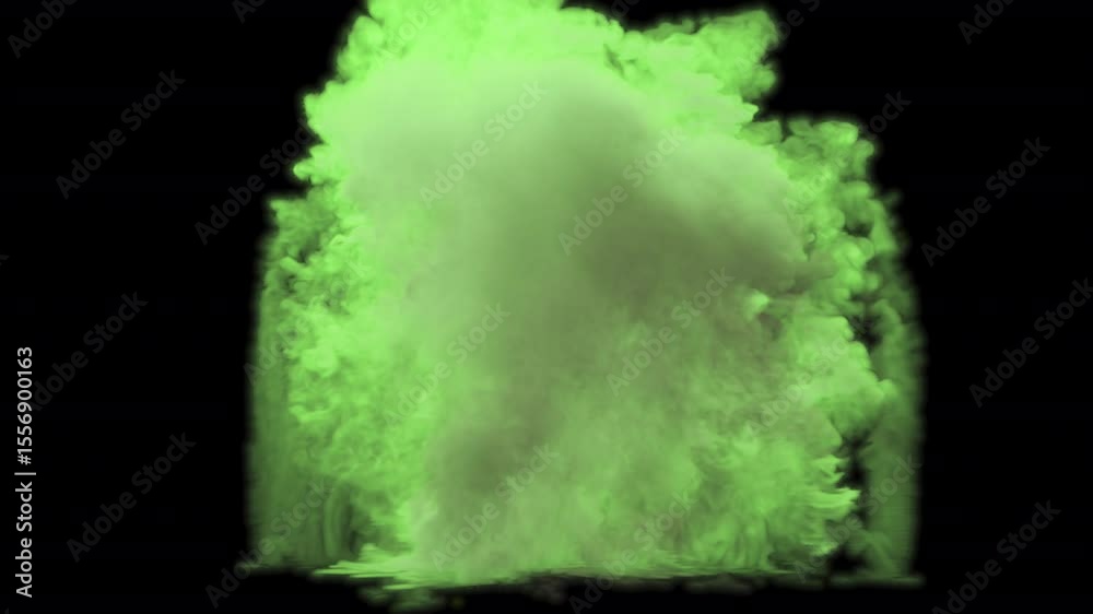 Green Explosion Glow on Transparent Background
Chaotic VFX blast with thick green smoke, glowing particles and energetic tentacle-like trails erupting outward on transparent background.

