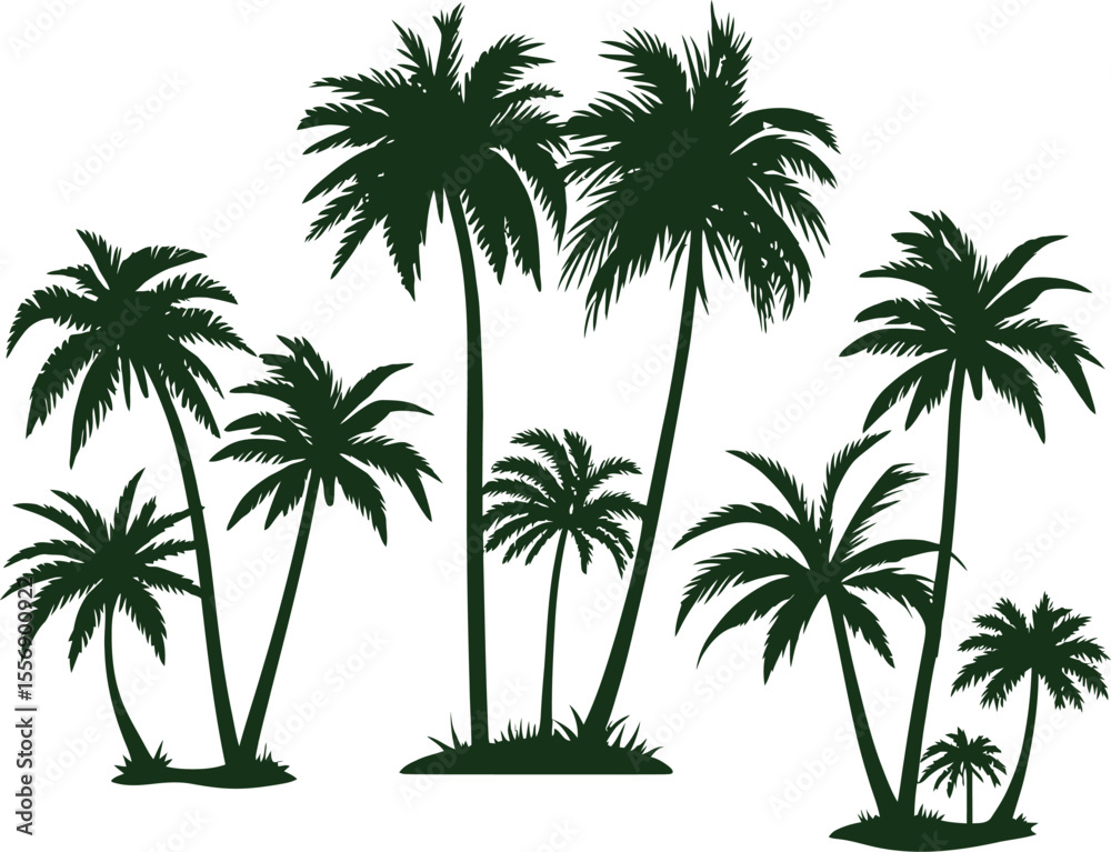 Obraz premium Plum Tree Silhouette Vector