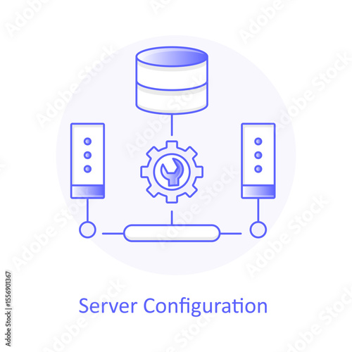 Server Configuration Icon, Data Server, Cloud Setup, Server Infrastructure, Tech Server Icon, Server Settings, Cloud Backend, Server Network, Hosting Icon