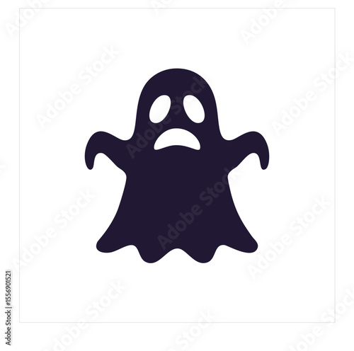 Sad ghost halloween spooky boo cute cartoon illustration