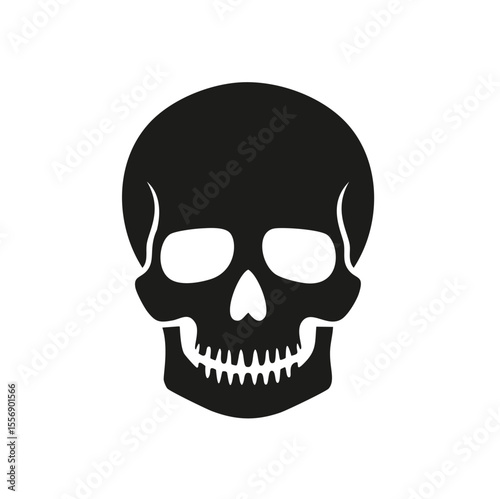 Simple black skull icon death danger warning symbol