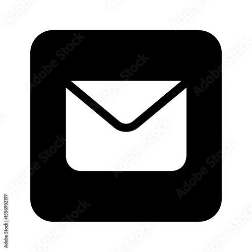 mail icon on metal internet button