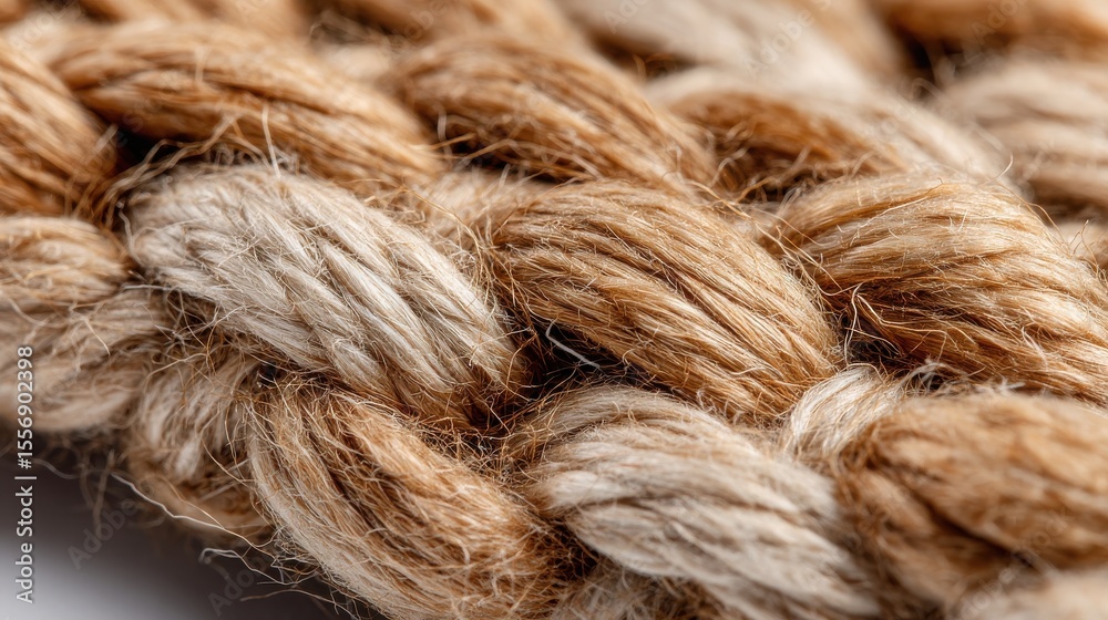 Fototapeta premium Detailed Close-Up of Sisal Fiber Weave Highlighting Organic Patterns and Natural Hues for Sustainable Interior Spaces