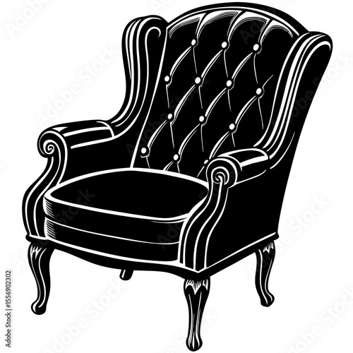 black leather armchair
