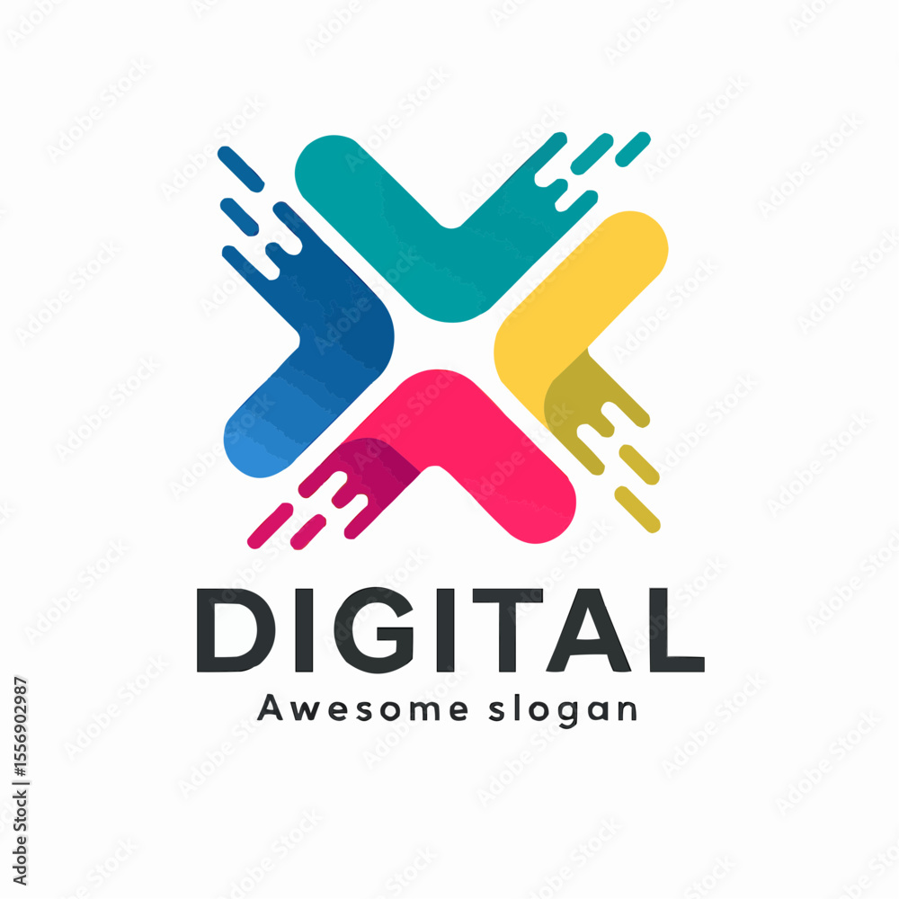 Fototapeta premium Vector Illustration Digital Paint Line Art Style. 