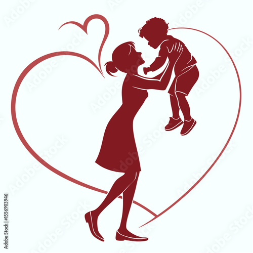 Mothers love silhouette