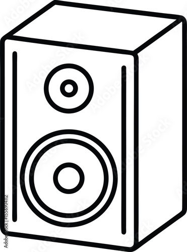 Modern Speaker Box Vector with Circular Drivers