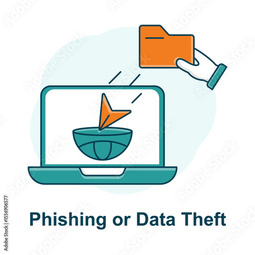 Hacking Icon, Cybersecurity Threat, Information Leak, Data Intrusion, Phishing Website, Malware Warning, Cyber Scam Icon, Unauthorized Hacking