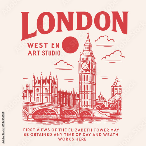 New London City Hand Sketch Vector Graphics, T Shirt Graphics For London, Men Women Boys Girls Tee Sweat Print Artwork