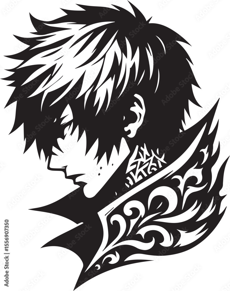 Obraz premium Stylish Anime Boy Profile