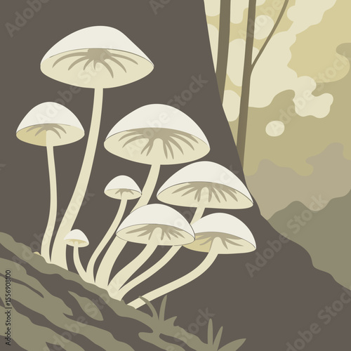mushrooms in the forest