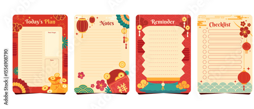Chinese New Year Printable Planner Notes, Reminders, Checklist, and To-Do List