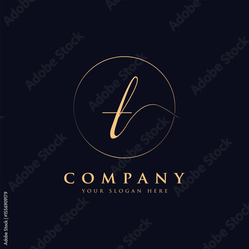 Luxury letter t logo template in gold color. Modern trendy initial luxury t letter logo design. Royal premium letter t logo design vector template.