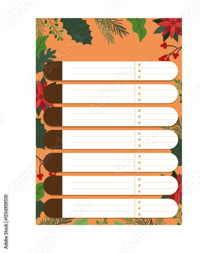 Floral Holiday Planner Printable Checklist Template with Festive Design