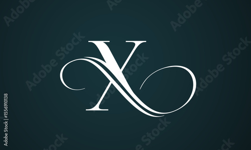 Letter x logo design with a blue background. Modern trendy initial luxury x letter logo design. Royal premium letter x logo design vector template.