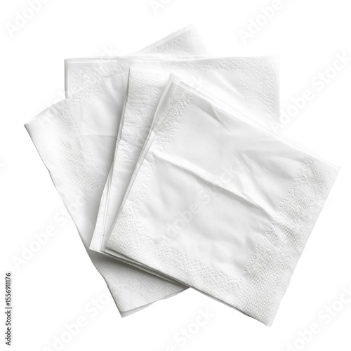  Three white folded paper napkins isolated v [Transparent Background PNG]