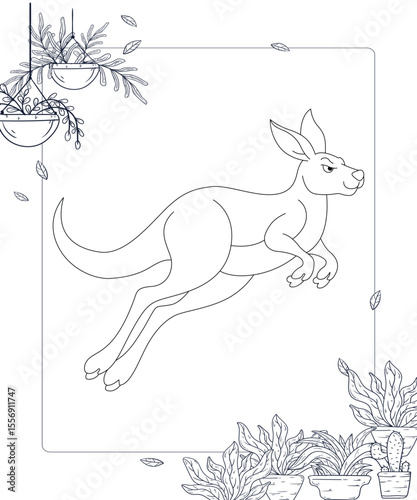 Kangaroo Coloring Page For Kids