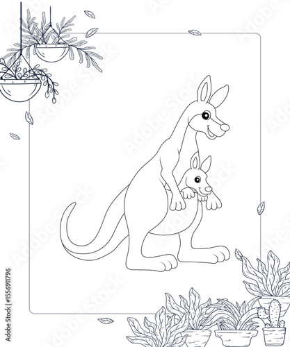 Kangaroo Coloring Page For Kids