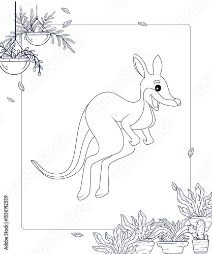 Kangaroo Coloring Page For Kids