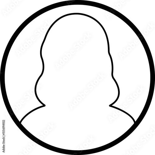 user profile, person icon in line isolated in transparent background