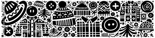 Hand‑Drawn Snow Season Gear Outfit Illustration, Tribal Winter Folk Art Vector for Cold Weather, Adventure, and Outdoor Lifestyle Themes Design