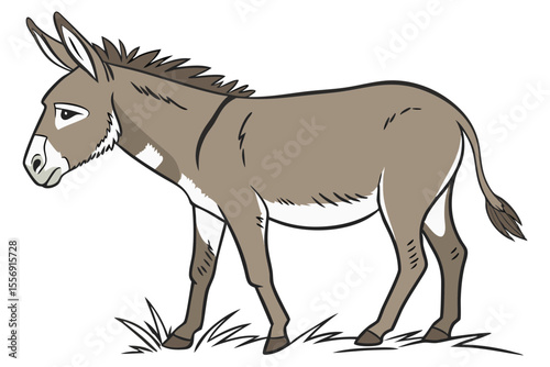 Friendly Donkey Clipart with Big Ears and Gentle Look