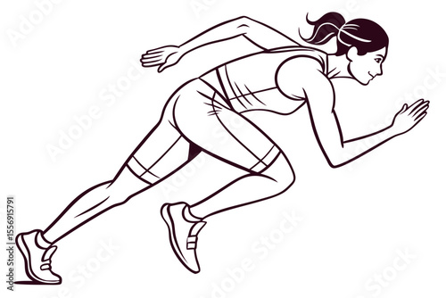 Track Athlete Preparing to Sprint with Focused Energy