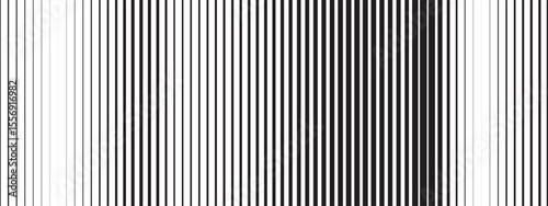 Black and white stripe lines arranged in a geometric pattern. Gradient transition and fade build a minimal abstract effect. Vector bg
